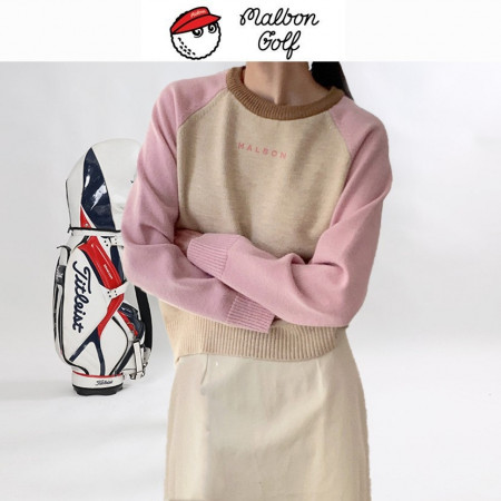 말X. 삼배색 니트 라운드