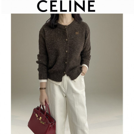 셀린. 울 레이어드 라운드가디건