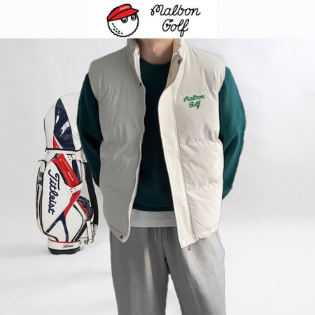 말x 하이넥 스트링 조끼패딩