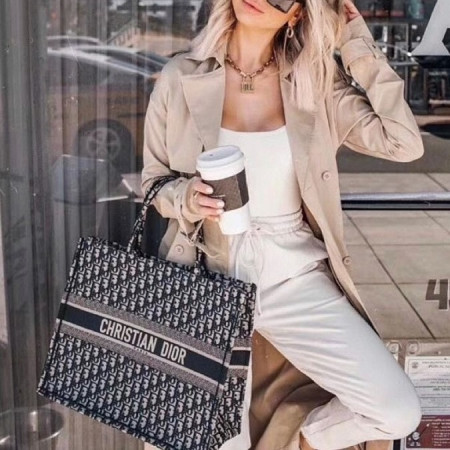 크리스찬 디올 오블리크 북 토트백 라지#0186