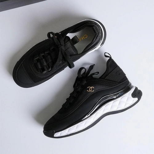 샤넬 믹스드 파이버 스니커즈 블랙