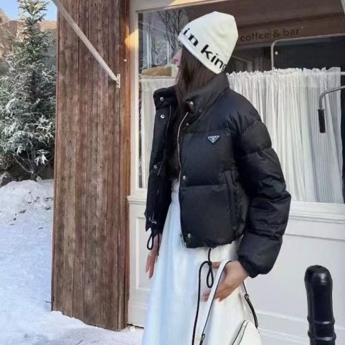 프라다 [ P*ADA ] 수입 리나일론 크롭 숏다운 패딩자켓