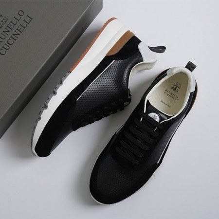 브루넬로 쿠치넬리 스웨이드 레더 코트 스니커즈