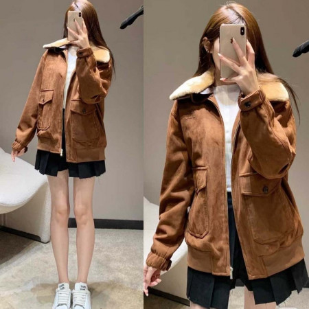 미우미우 [ miu ] 수입 스웨이드 퀼팅 재킷