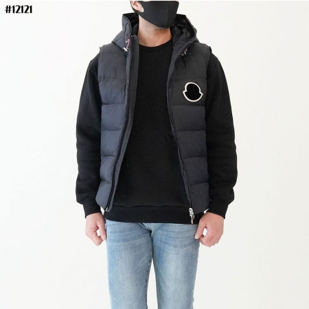 [MONCLER] 몽클레어 수입고퀄  벨벳 로고 패치 다운 베스트