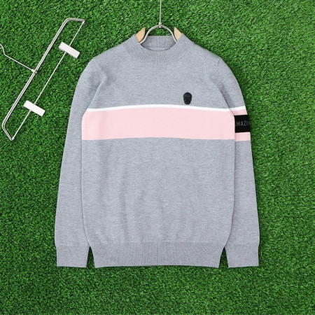 어메이징크리 아코디오 배색 라운드 니트