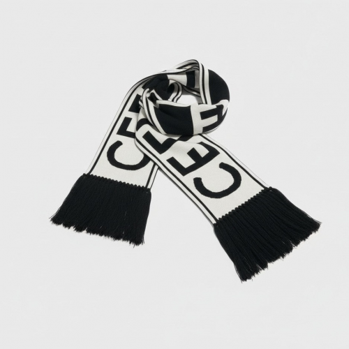 셀린느 블랙&화이트 울 캐시미어 머플러#0406