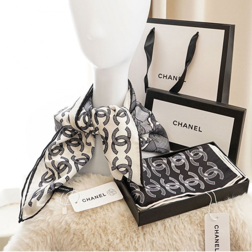 [CHANEL] 샤넬 트로피칼 스케치 실크 스퀘어 스카프#12216