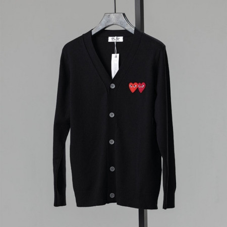 [Comme des Garcons] 꼼데가르송 수입고급 더블 하트 로고 울 브이 가디건 #5479 #13068