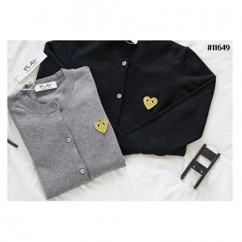 [Comme des Garcons] 꼼데가르송 여성 골드하트 로고 라운드 니트 가디건 #11649