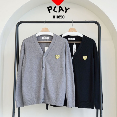 [Comme des Garcons] 꼼데가르송 남성 골드하트 로고 브이넥 니트 가디건 #11650 #4037