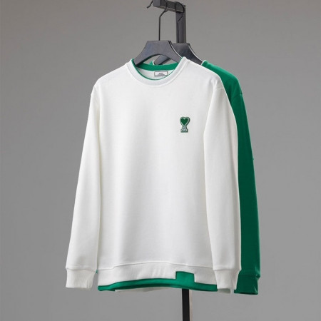 아미 [AMI] 아미 그린 하트 레이어드 맨투맨 #4441