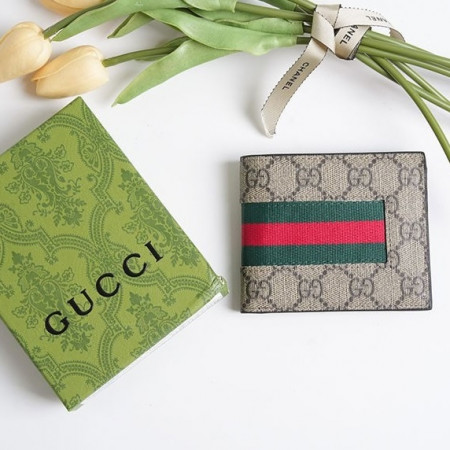 [GUCCI] 구찌 GG 슈프림 웹 삼선 반지갑#20088