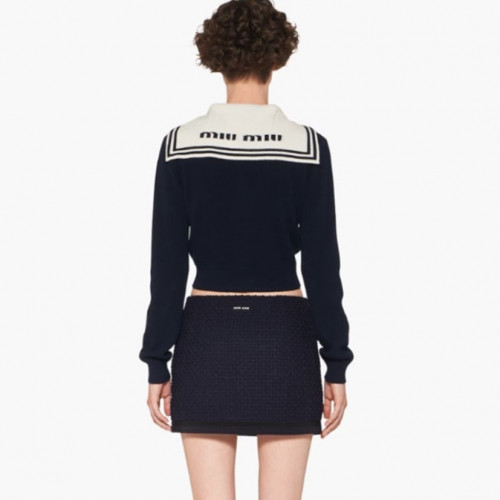 미우미우 여성 세일러 코튼 니트 가디건#14348