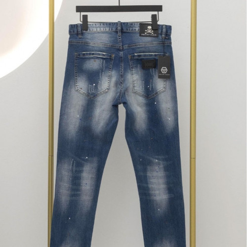 필립플레인 [PHILIPP PLEIN] 남성 페인팅 패치워크 일자 청바지 #11712