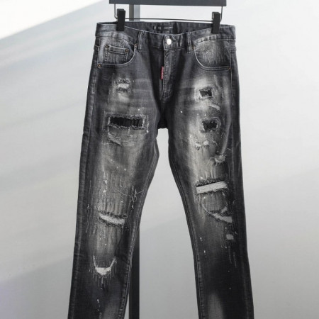 디스퀘어드2 디스 디테일 페이크 패치워크 스케이터 진 #12819