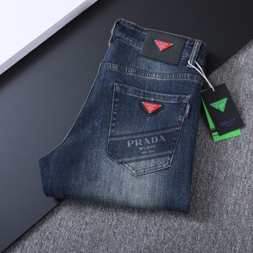 프라다2026ss 삼각레드 커스텀 데님팬츠