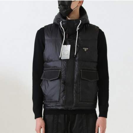 프라다 [ P ] 삼각로고 다운 패딩베스트