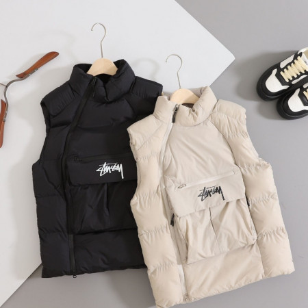 스투시 [ S*üssy ] 언발지퍼 앞포켓 패딩조끼