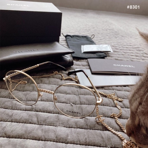 샤넬 빈티지 라운드 체인 골드 안경#8301