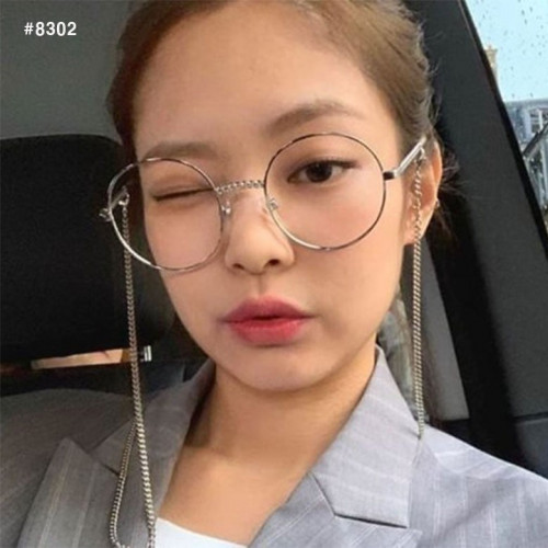 샤넬 빈티지 라운드 체인 실버 안경#8302