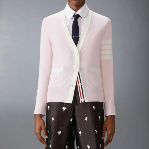 톰브라운 밀라노 4바 스티치 V넥 가디건