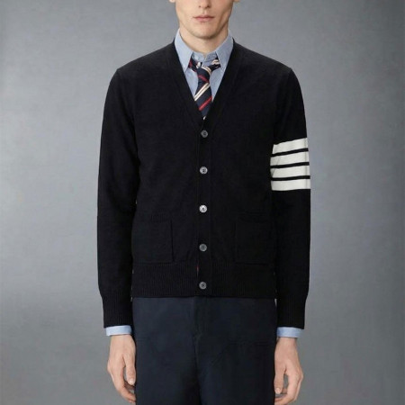 [THOM BROWNE] 톰브라운 밀라노 사선완장 브이넥 가디건 #3423