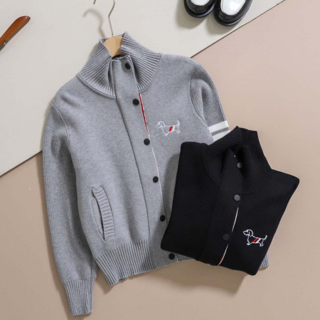 톰브라운 [ THOM ] 수입 캐주얼 로고 니트 집업 자켓