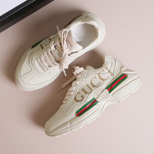 [GUCCI] 구찌 띠 로고 라이톤 레더 스니커즈 #17557
