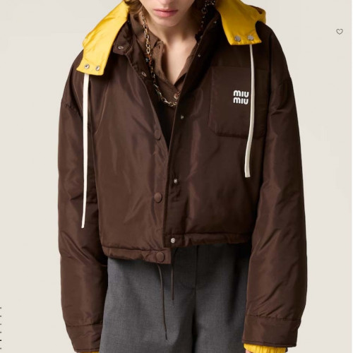 미우미우 [ miu ] 수입 테크니컬 퐁제 다운 후디 재킷