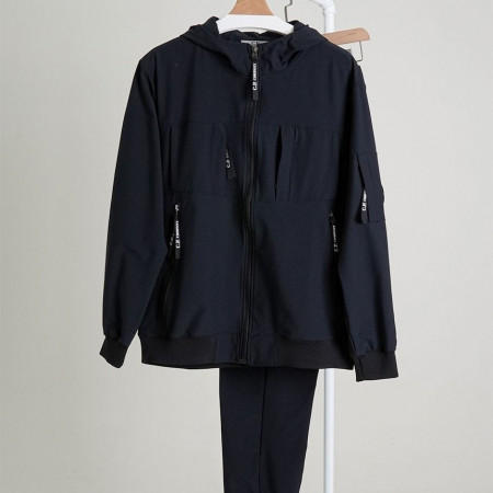 [CP.company] 씨피컴퍼니 남성 렌즈 패치 포켓 후드 자켓 & 밴딩 카고 조거 팬츠 셋 #16097