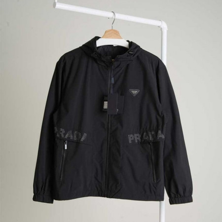 [PRADA] 프라다 남성 삼각로고 스트링 후드 바람막이 #19411