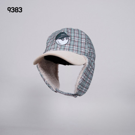 말X 9383 윈터 체크 이어플랩 캡 모자